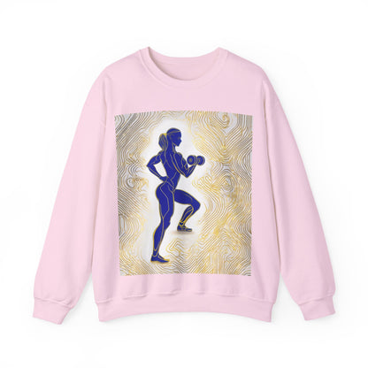 boostlete-iron-intent-scene-lunge-neon-line-art-0392 — Unisex Heavy Blend Crewneck (G18000)