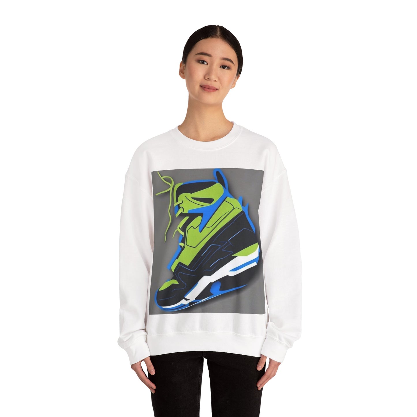 boostlete-quiet-power-icon-sneaker-duotone-paper-0066 — Unisex Heavy Blend Crewneck Sweatshirt (Gildan)