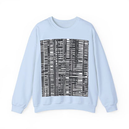 boostlete-iron-intent-pattern-barcode-line-art-0599 — Unisex Heavy Blend Crewneck (G18000)