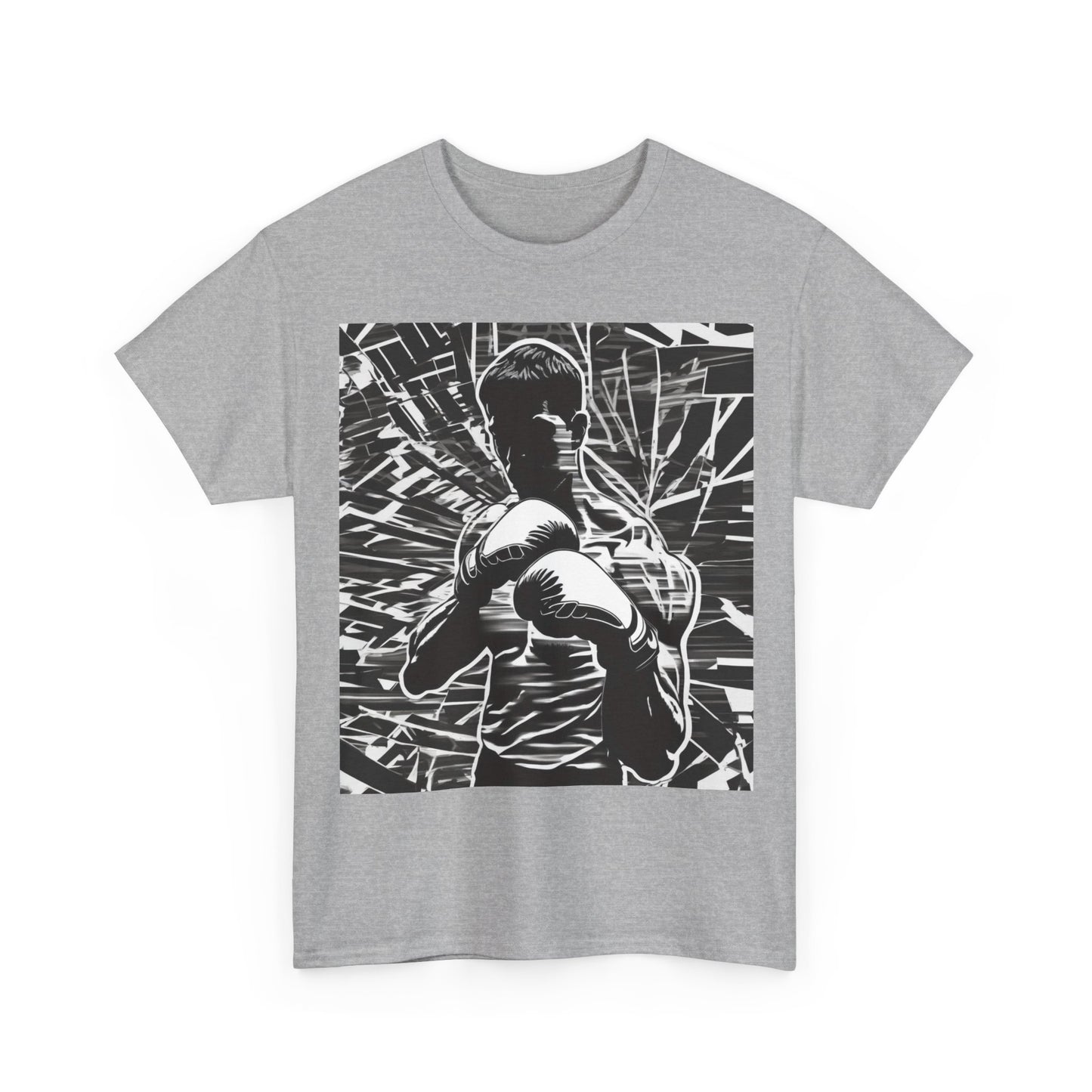 boostlete-boost-mode-scene-boxer-glitch-paper-0084 — Unisex Heavy Cotton Tee (Gildan 5000)