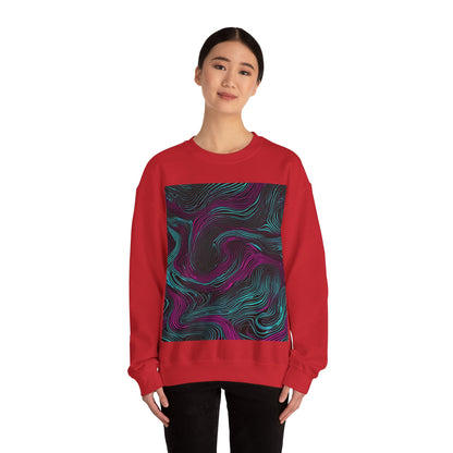 boostlete-am-crew-pattern-topographic-monoline-0075 — Unisex Heavy Blend Crewneck Sweatshirt (Gildan)