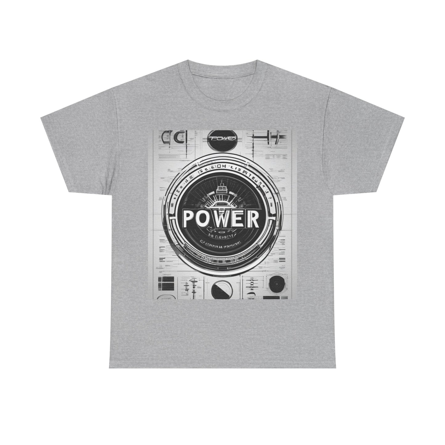 boostlete-boost-mode-type-power-in-quiet-badge-blueprint-0245 — Unisex Heavy Cotton Tee (Gildan 5000)