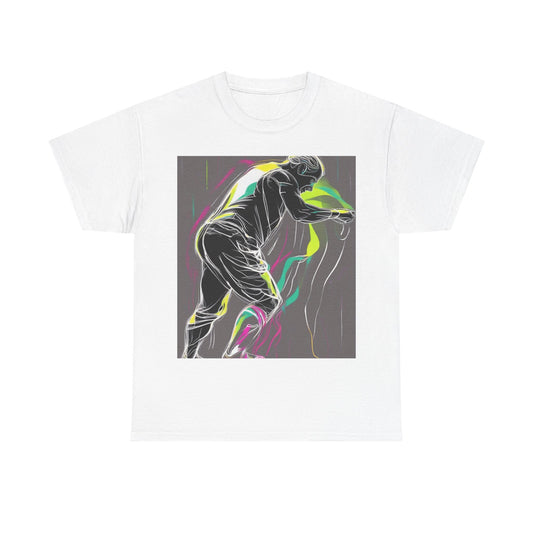 boostlete-iron-intent-scene-athlete-neon-monoline-0140 — Unisex Heavy Cotton Tee (Gildan 5000)