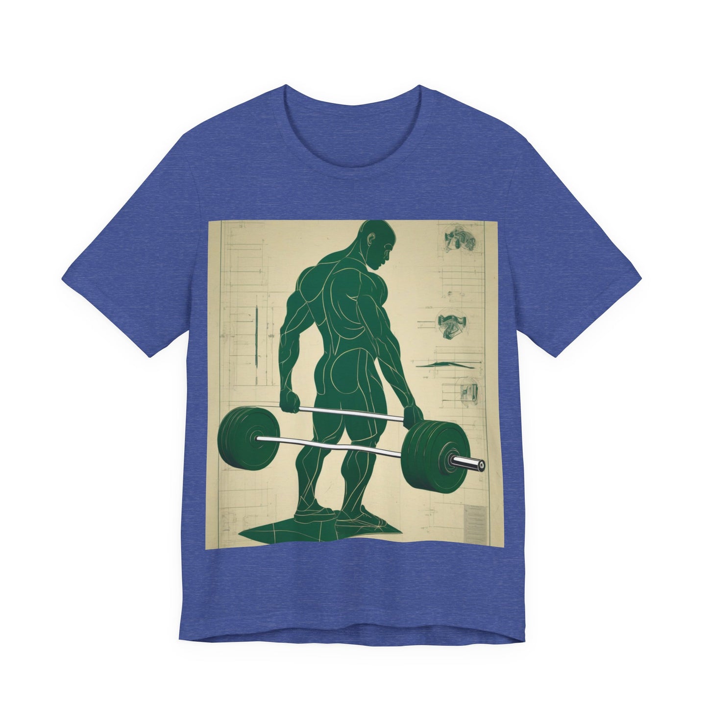 boostlete-recovery-progress-scene-deadlift-3d-blueprint-0236 — Unisex Jersey Short Sleeve (B+C 3001)