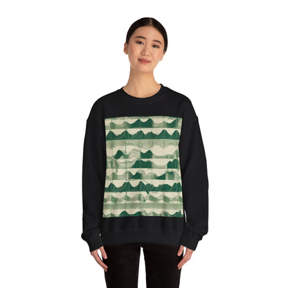 boostlete-mile-by-mile-pattern-audio-blueprint-0971 — Unisex Heavy Blend Crewneck (G18000)