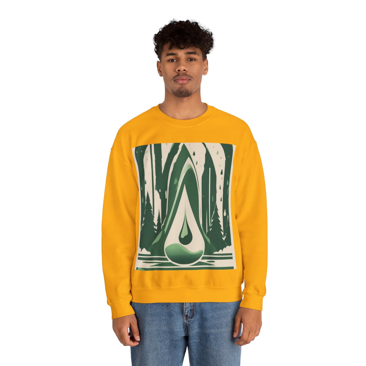 boostlete-quiet-power-icon-water-glitch-retro-0186 — Unisex Heavy Blend Crewneck (G18000)