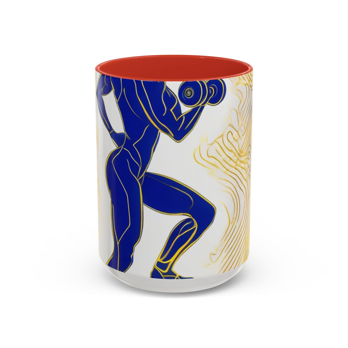 boostlete-iron-intent-scene-lunge-neon-line-art-0392 — Accent Mug 11/15oz