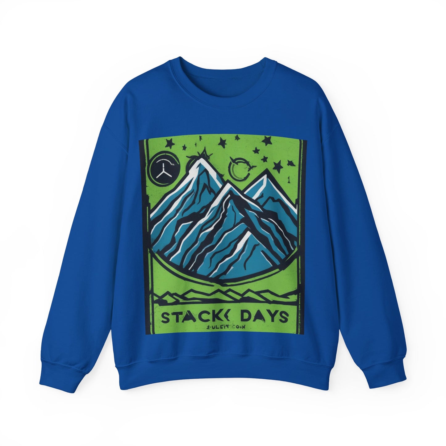 boostlete-pr-season-icon-mountain-grainy-badge-0154 — Unisex Heavy Blend Crewneck Sweatshirt (Gildan)
