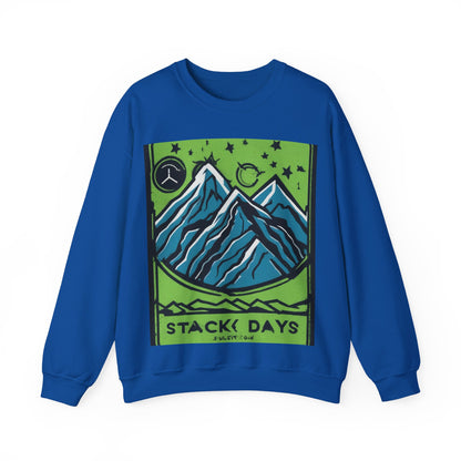 boostlete-pr-season-icon-mountain-grainy-badge-0154 — Unisex Heavy Blend Crewneck Sweatshirt (Gildan)