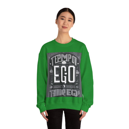 boostlete-mile-by-mile-type-tempo-over-ego-banner-modern-0093 — Unisex Heavy Blend Crewneck Sweatshirt (Gildan)