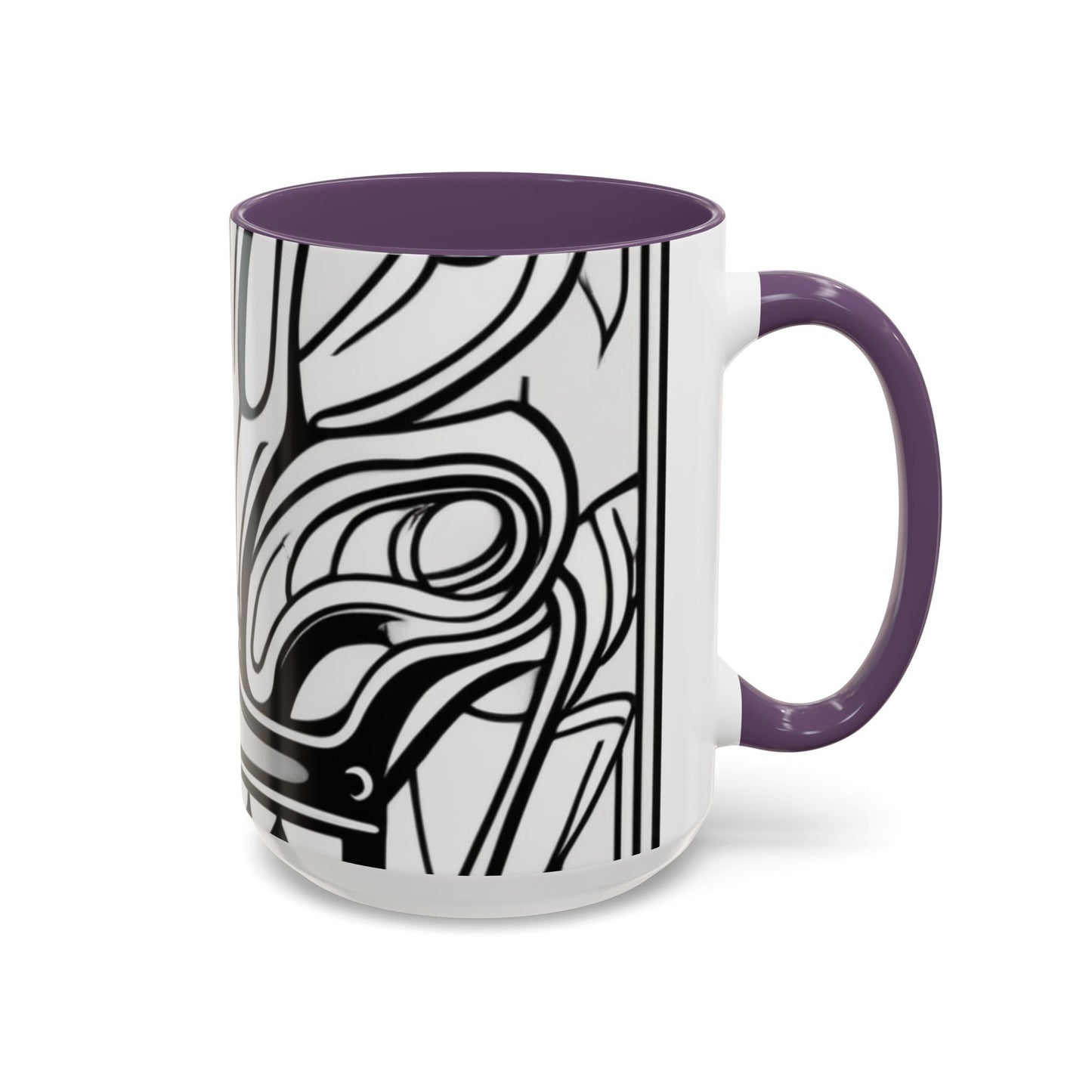 boostlete-boost-mode-icon-crown-offset-line-art-0190 — Accent Mug 11oz/15oz