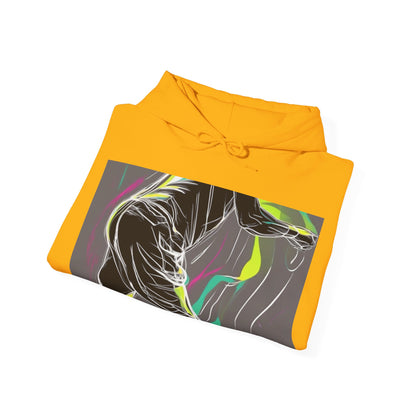 boostlete-iron-intent-scene-athlete-neon-monoline-0140 — Unisex Heavy Blend Hooded Sweatshirt (Gildan)