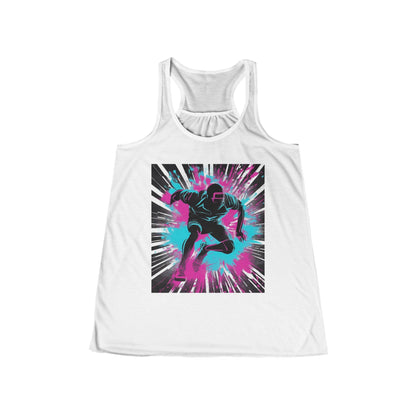 boostlete-recovery-progress-scene-sprinter-chalk-bold-0220 — Women's Flowy Racerback Tank (B+C 8800)