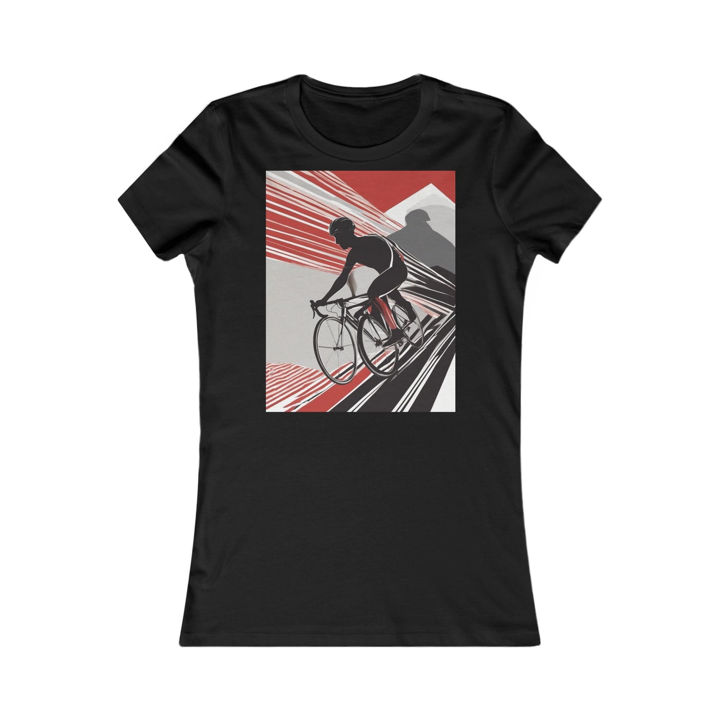 boostlete-boost-mode-scene-cyclist-speed-geometric-0208 — Women's Favorite Tee (B+C 6004)