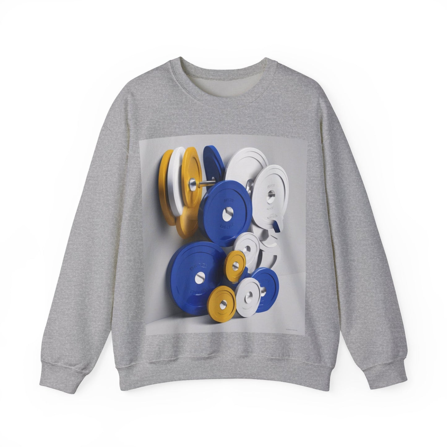 boostlete-field-day-icon-barbell-offset-geometric-0150 — Unisex Heavy Blend Crewneck Sweatshirt (Gildan)