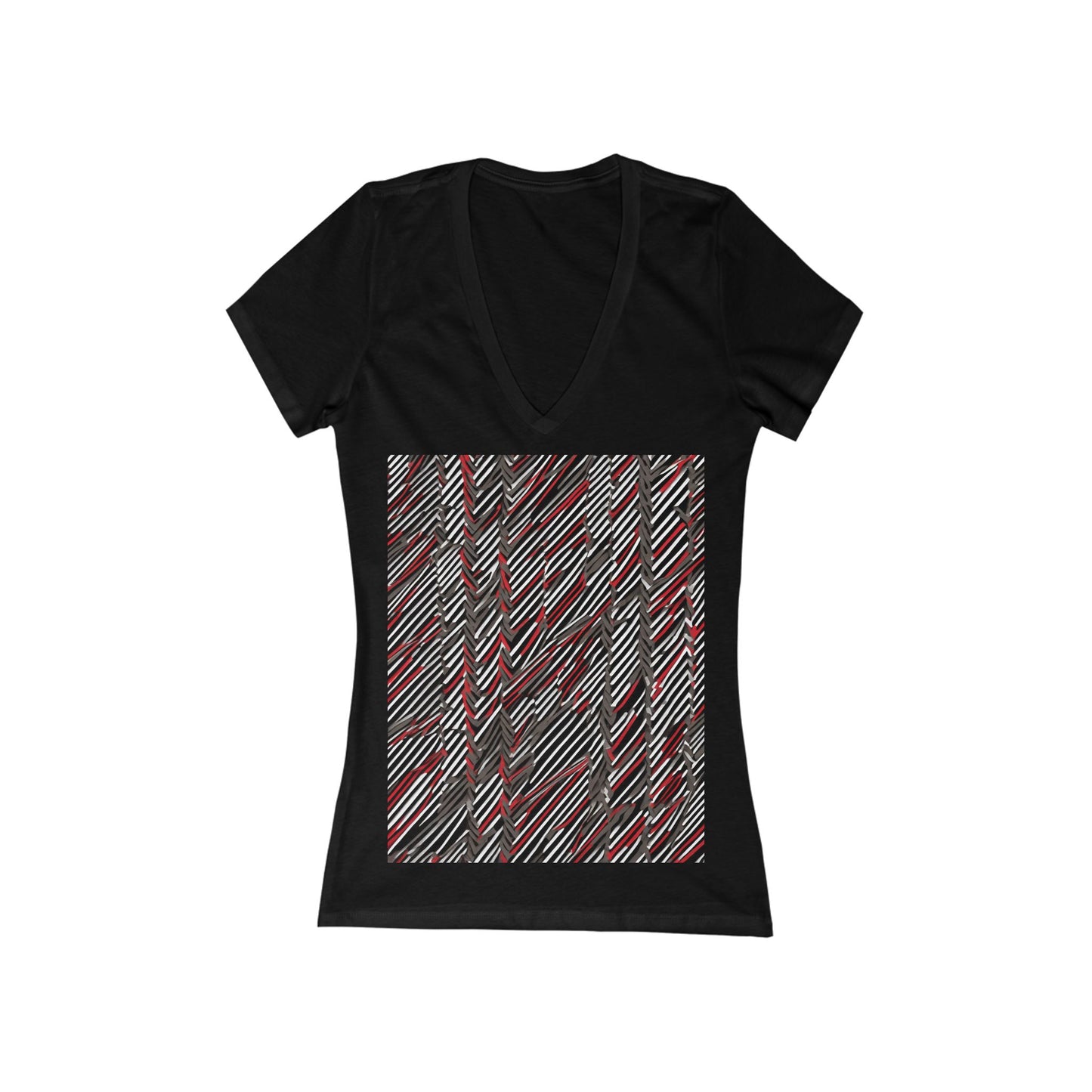 boostlete-field-day-pattern-diagonal-paper-0287 — Women's Deep V-Neck Tee (B+C 6035)