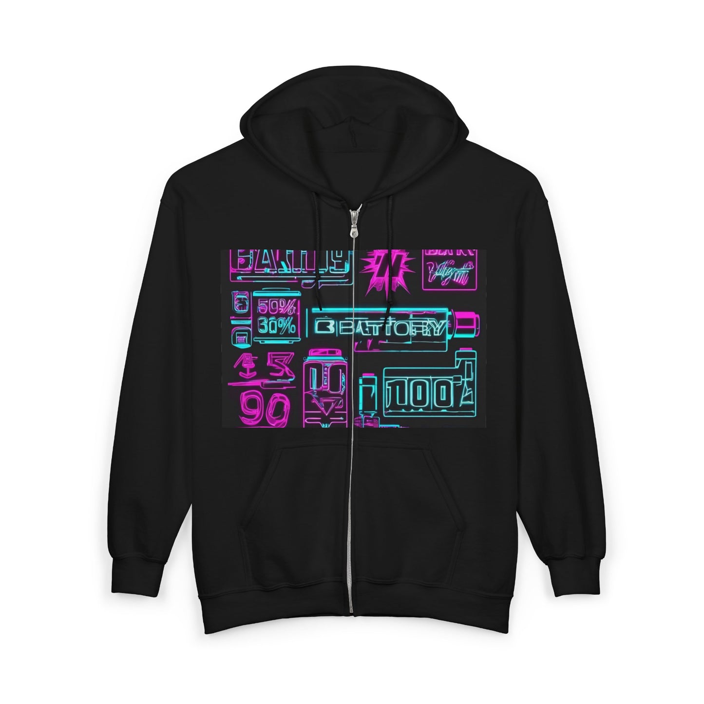 boostlete-rise-grind-type-battery-100-effort-split-blueprint-0205 — Unisex Heavy Blend Full-Zip Hooded Sweatshirt