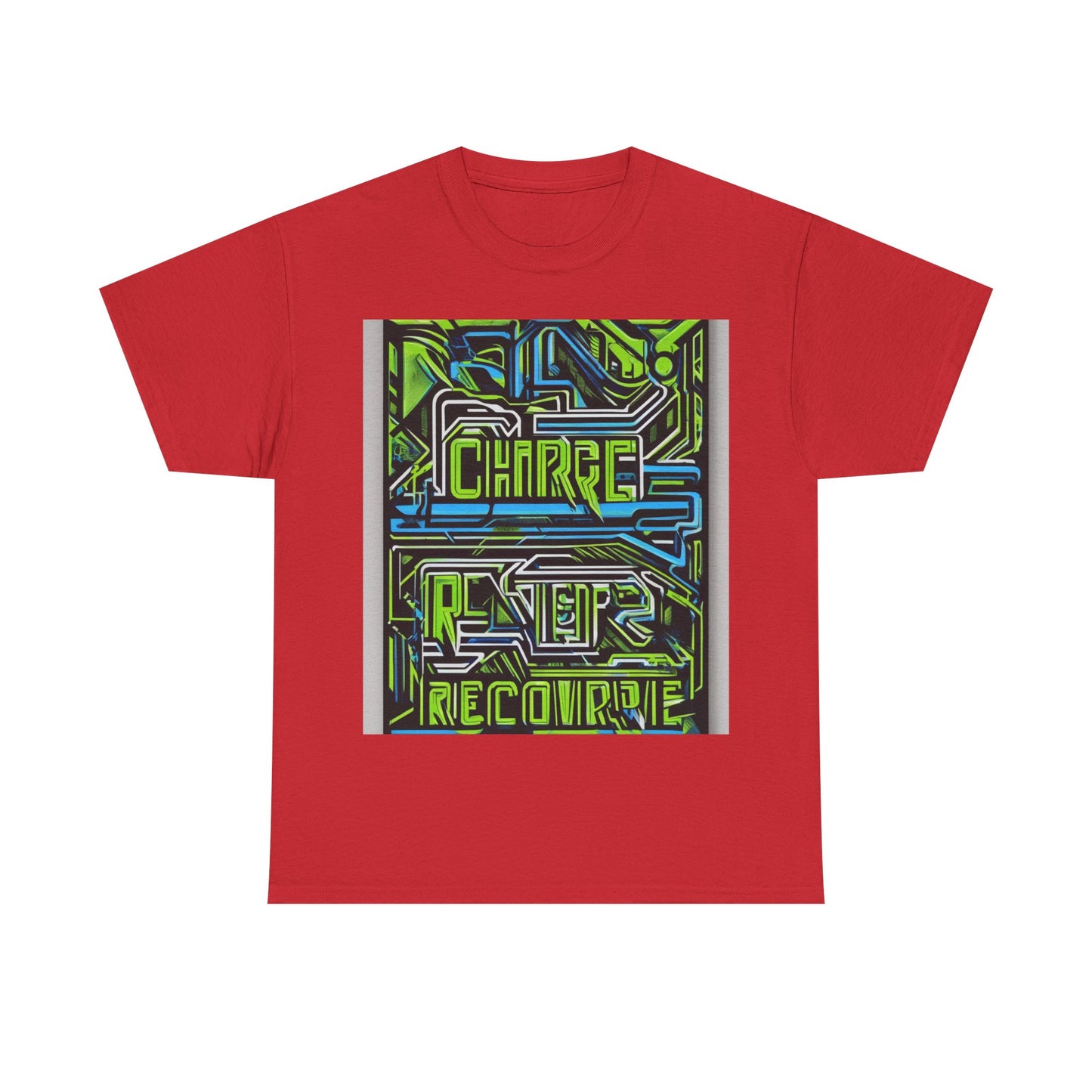 boostlete-pr-season-type-charge-train-recover-outline-over-solid-geometric-0129 — Unisex Heavy Cotton Tee (Gildan 5000)