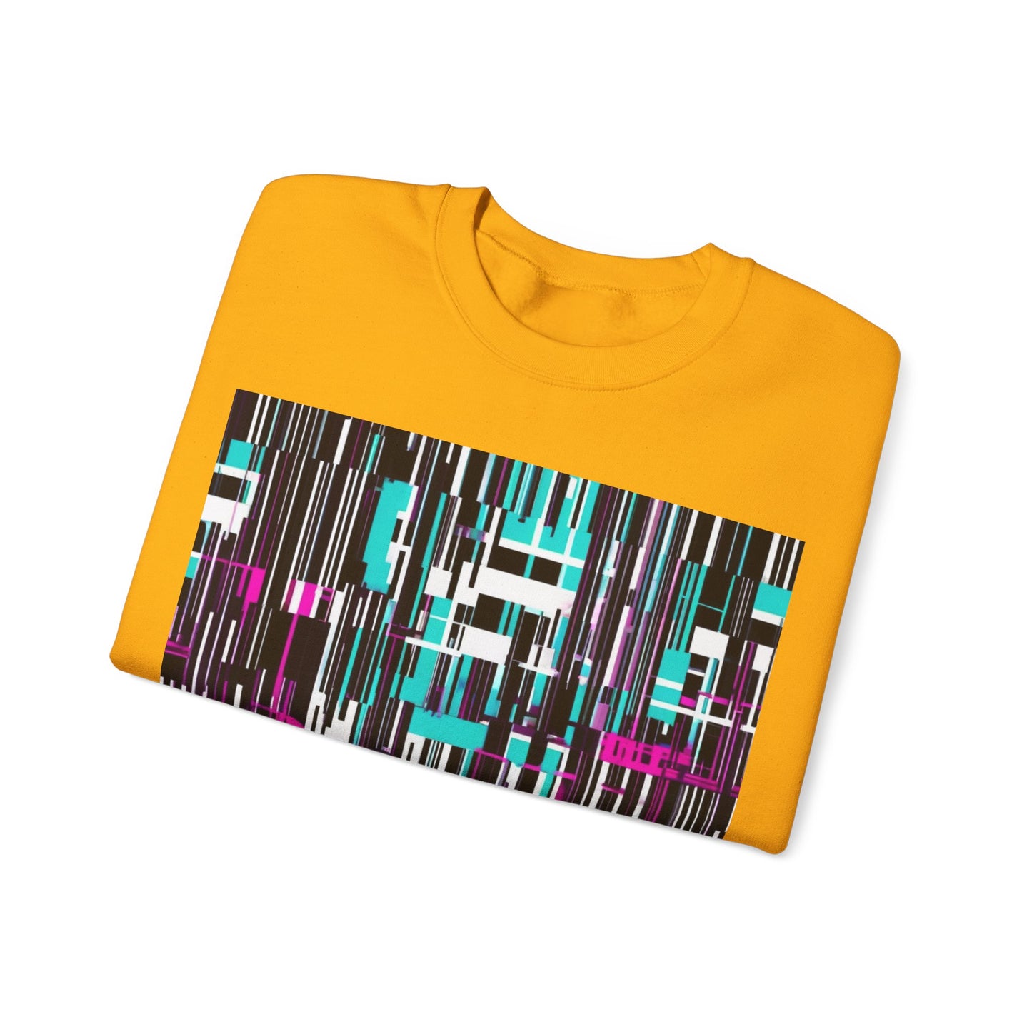 boostlete-am-crew-pattern-barcode-bold-0023 — Unisex Heavy Blend Crewneck Sweatshirt (Gildan)