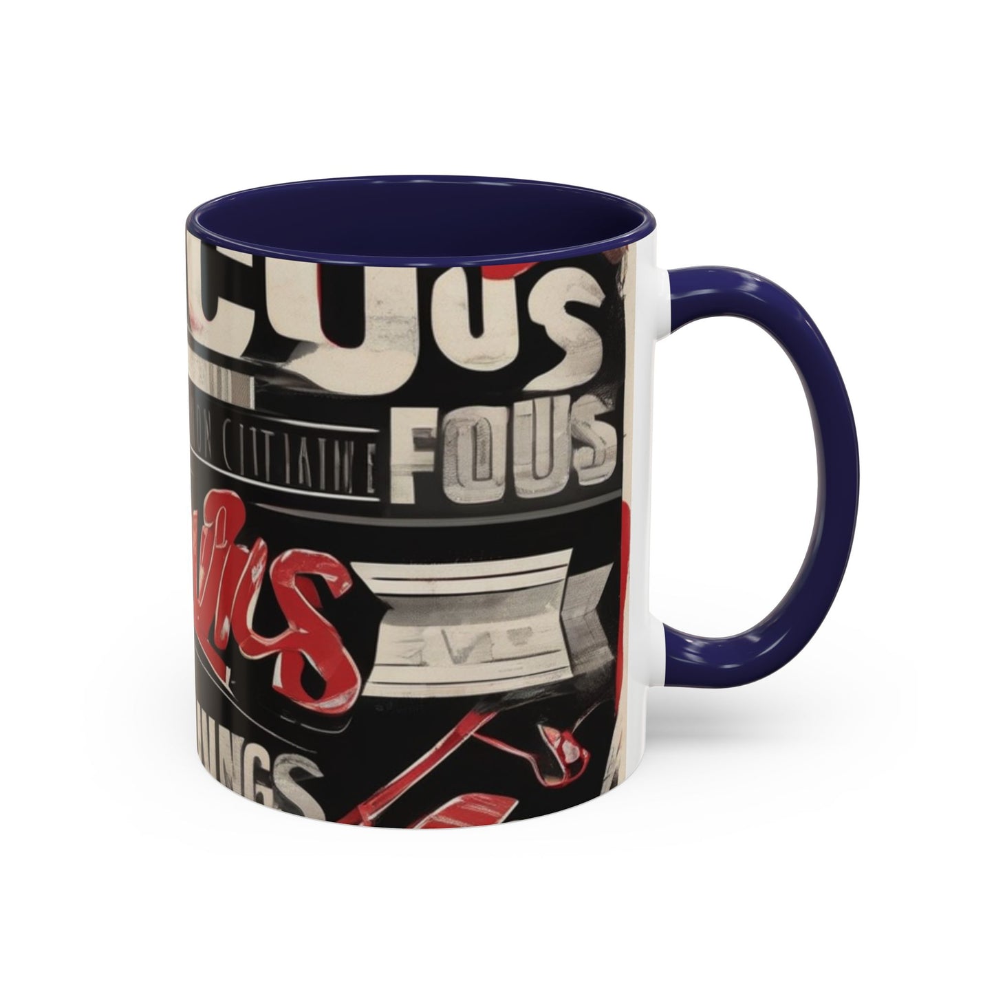 boostlete-mile-by-mile-type-focus-over-feelings-split-retro-0841 — Accent Mug 11/15oz
