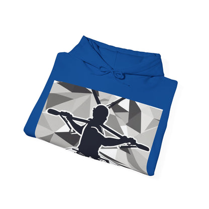 boostlete-am-crew-scene-rower-outline-geometric-0060 — Unisex Heavy Blend Hooded Sweatshirt (Gildan)