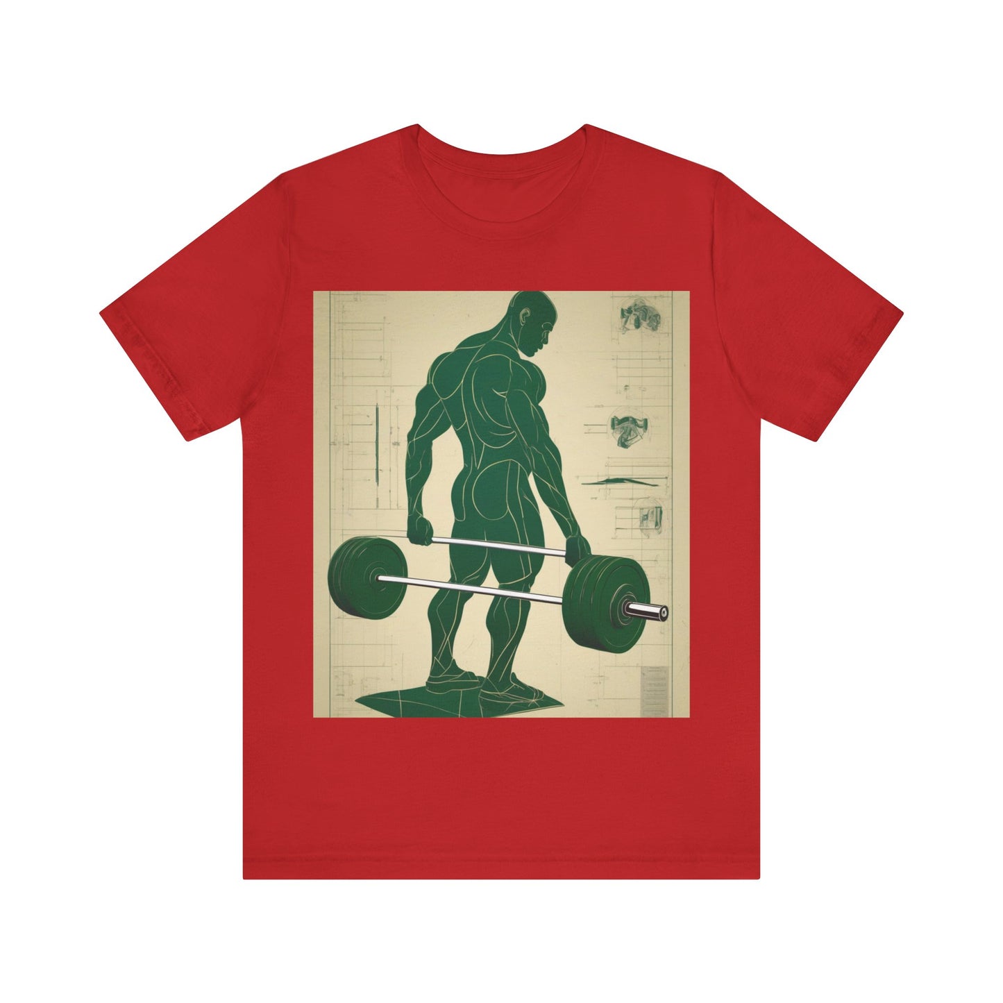 boostlete-recovery-progress-scene-deadlift-3d-blueprint-0236 — Unisex Jersey Short Sleeve (B+C 3001)