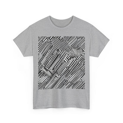 boostlete-mile-by-mile-pattern-barcode-monoline-0059 — Unisex Heavy Cotton Tee (Gildan 5000)