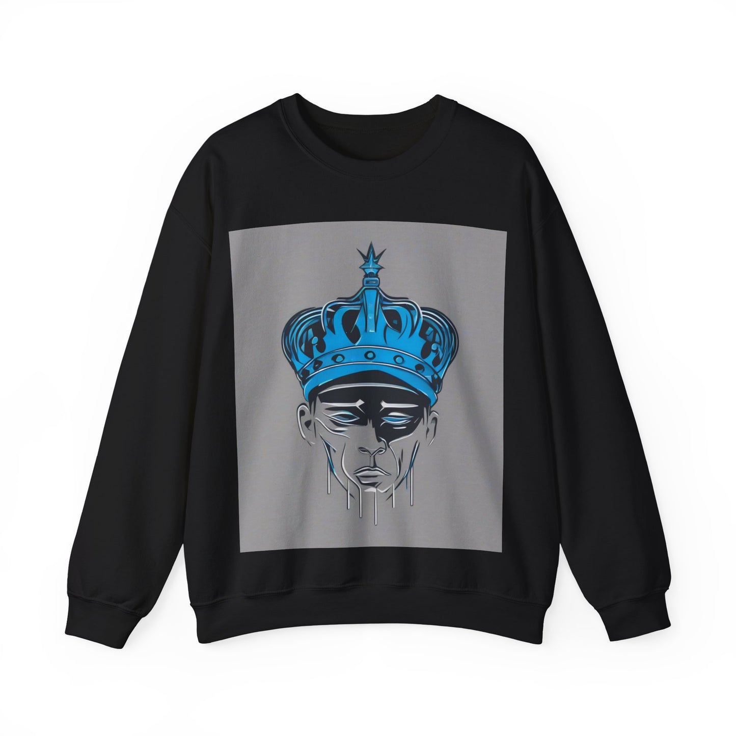 boostlete-am-crew-icon-crown-grainy-monoline-0022 — Unisex Heavy Blend Crewneck Sweatshirt (Gildan)