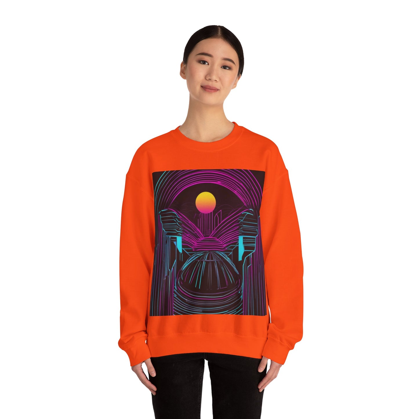 boostlete-rise-grind-icon-sunrise-motion-paper-0962 — Unisex Heavy Blend Crewneck (G18000)