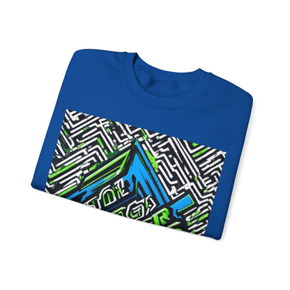 boostlete-am-crew-type-stronger-signals-diagonal-badge-1077 — Unisex Heavy Blend Crewneck (G18000)