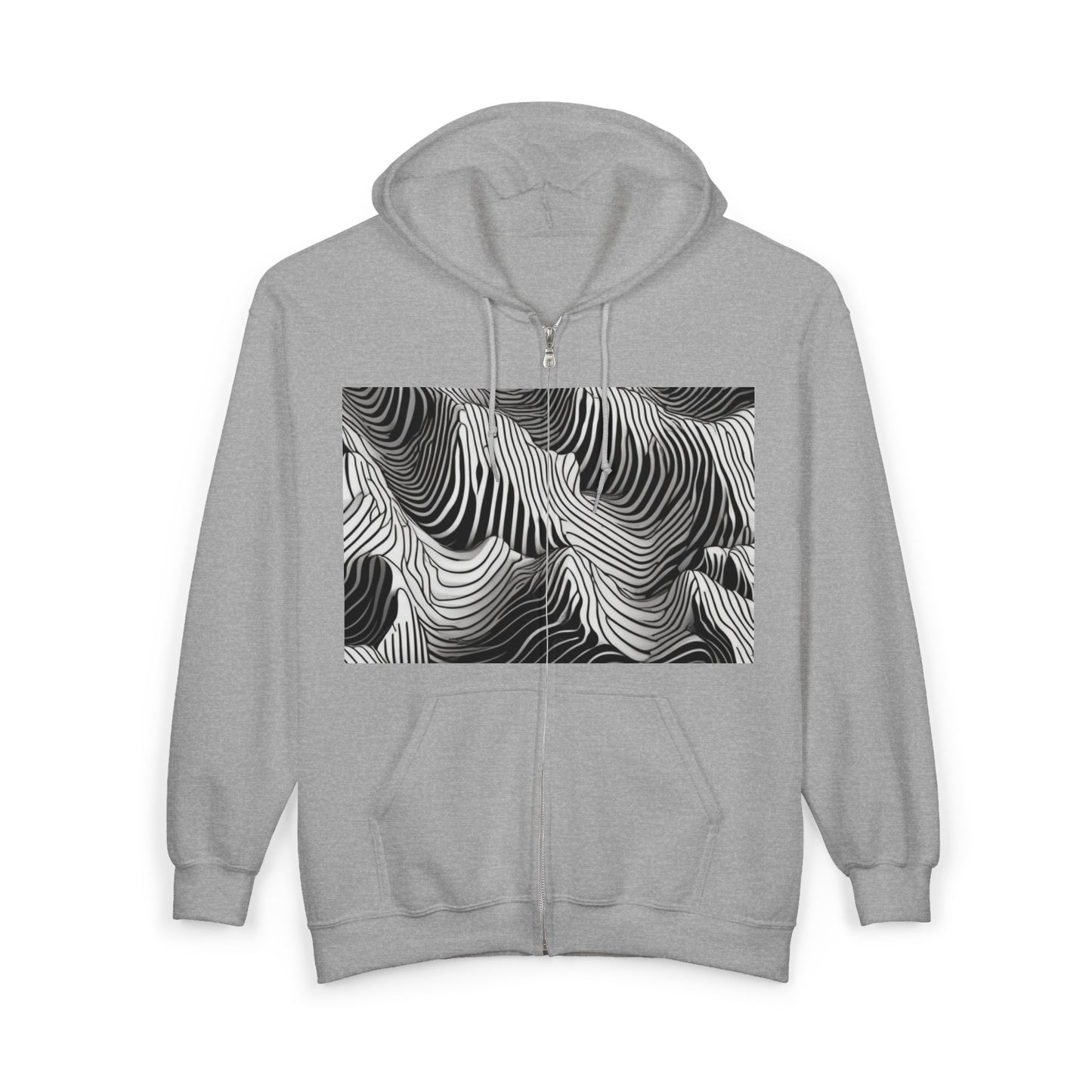 boostlete-field-day-pattern-topographic-isometric-0211 — Unisex Heavy Blend Full-Zip Hooded Sweatshirt