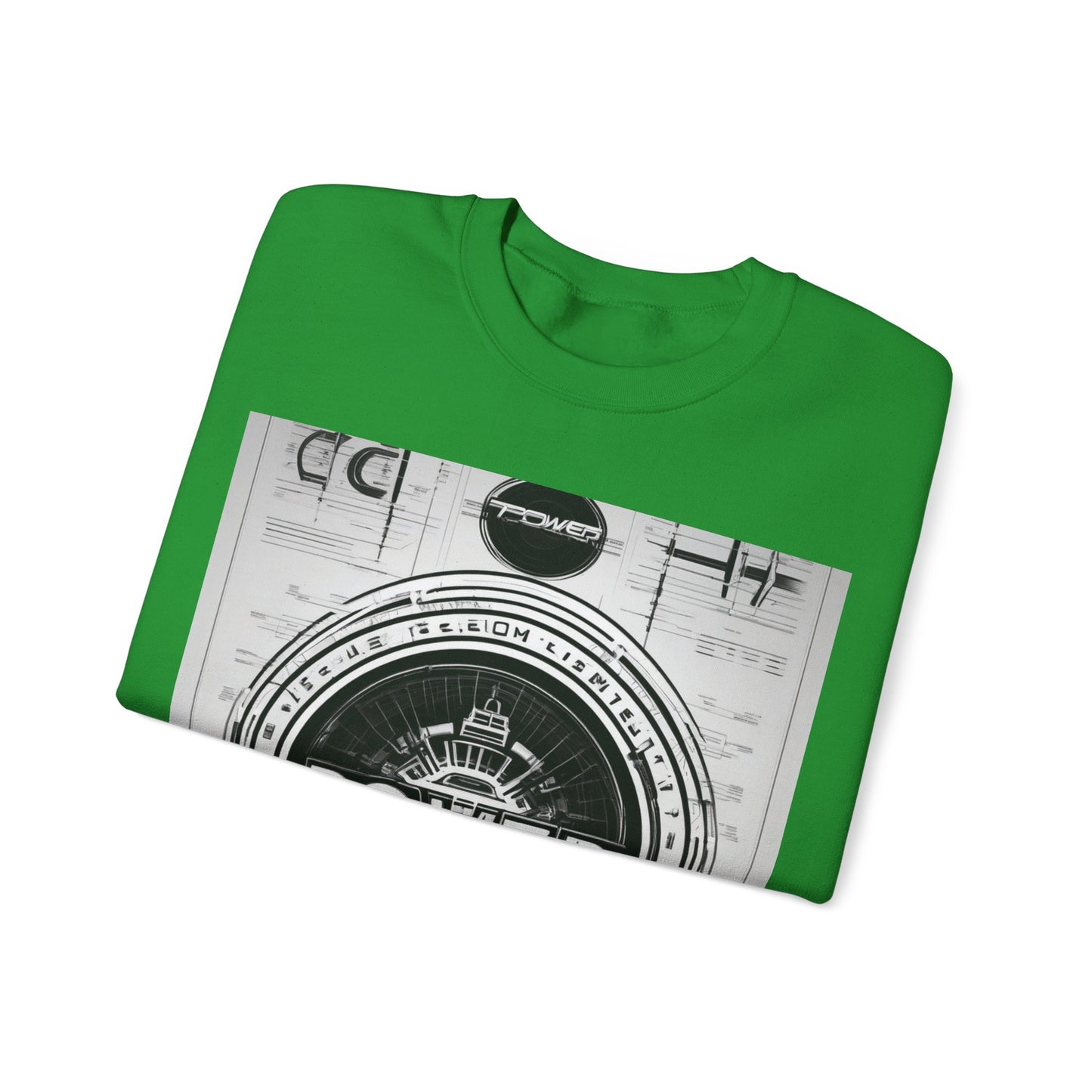 boostlete-boost-mode-type-power-in-quiet-badge-blueprint-0245 — Unisex Heavy Blend Crewneck Sweatshirt (Gildan)