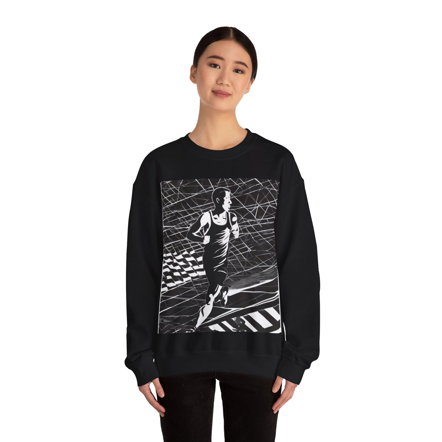 boostlete-headspace-scene-marathoner-speed-geometric-0816 — Unisex Heavy Blend Crewneck (G18000)