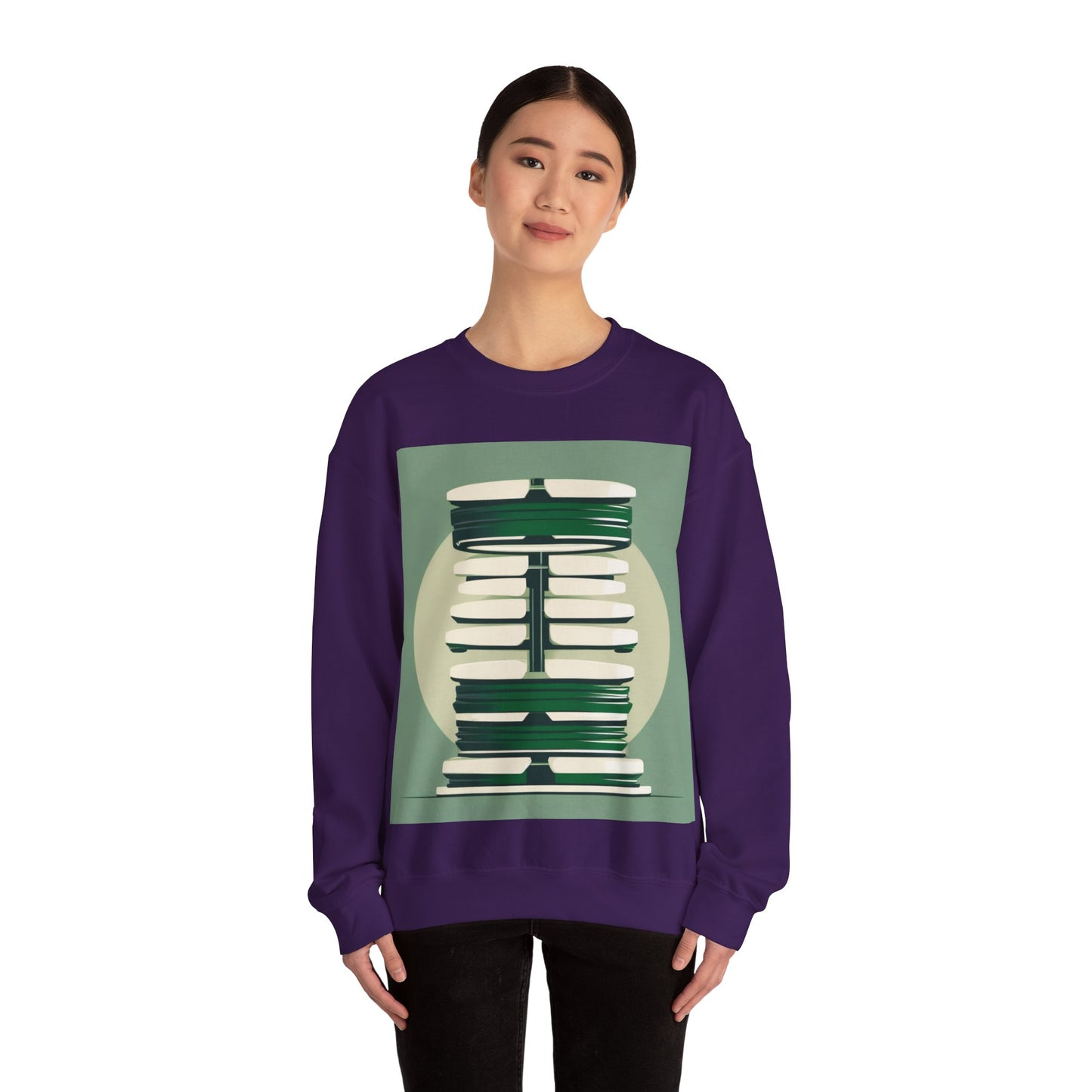 boostlete-recovery-progress-icon-barbell-glitch-vector-1746 — Unisex Heavy Blend Crewneck (G18000)
