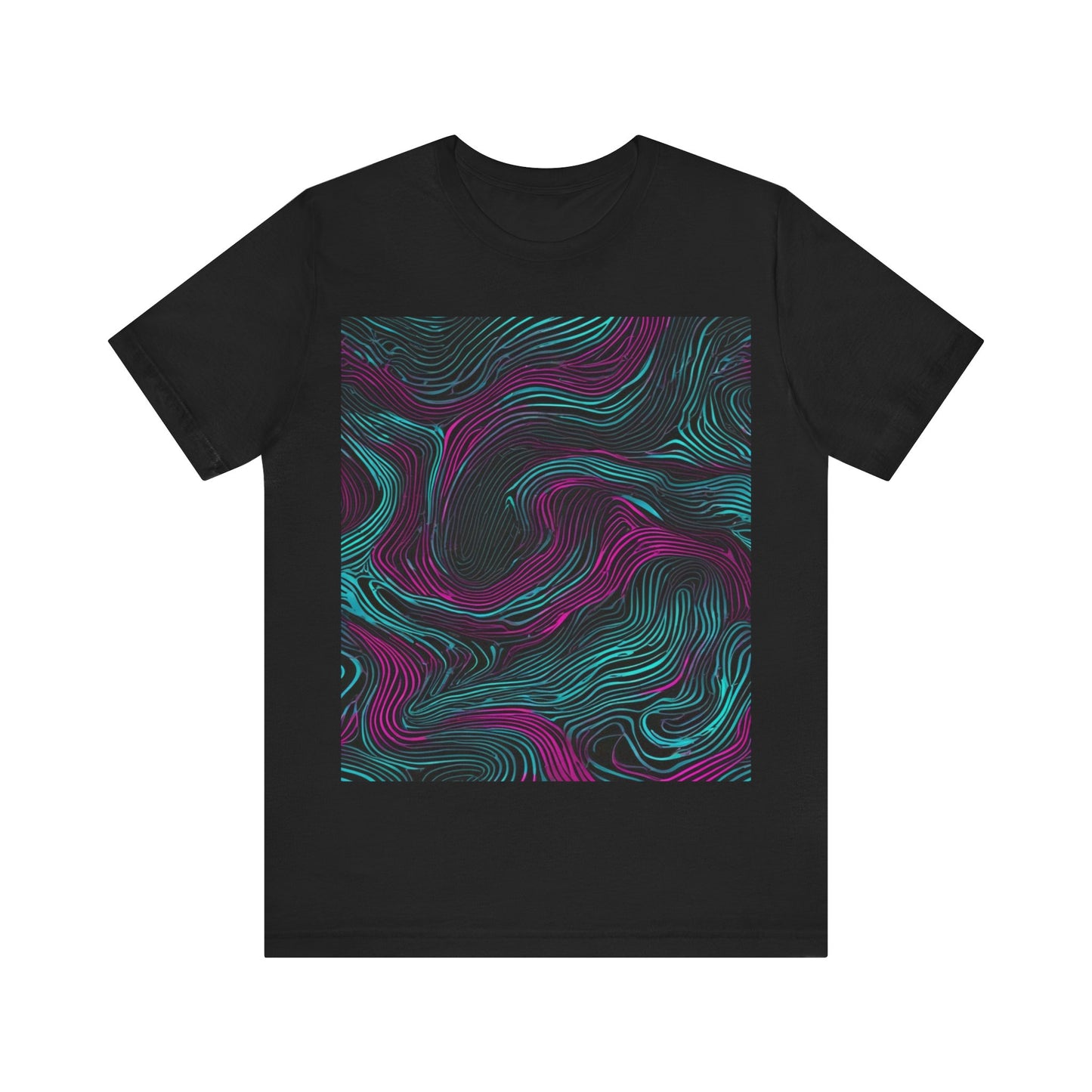 boostlete-am-crew-pattern-topographic-monoline-0075 — Unisex Jersey Short Sleeve (B+C 3001)