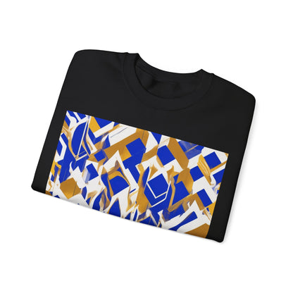 boostlete-field-day-icon-flame-glitch-geometric-0090 — Unisex Heavy Blend Crewneck Sweatshirt (Gildan)