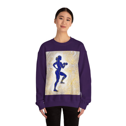 boostlete-iron-intent-scene-lunge-neon-line-art-0392 — Unisex Heavy Blend Crewneck (G18000)