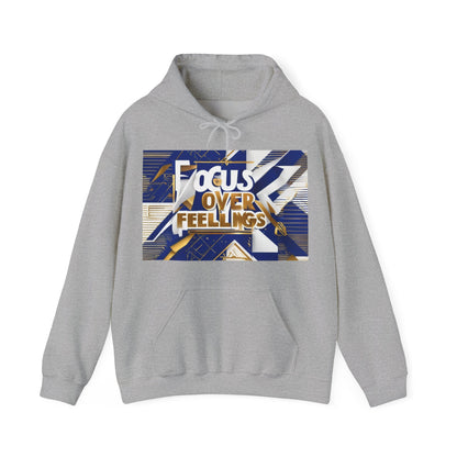 boostlete-am-crew-type-focus-over-feelings-banner-geometric-0169 — Unisex Heavy Blend Hooded Sweatshirt (Gildan)