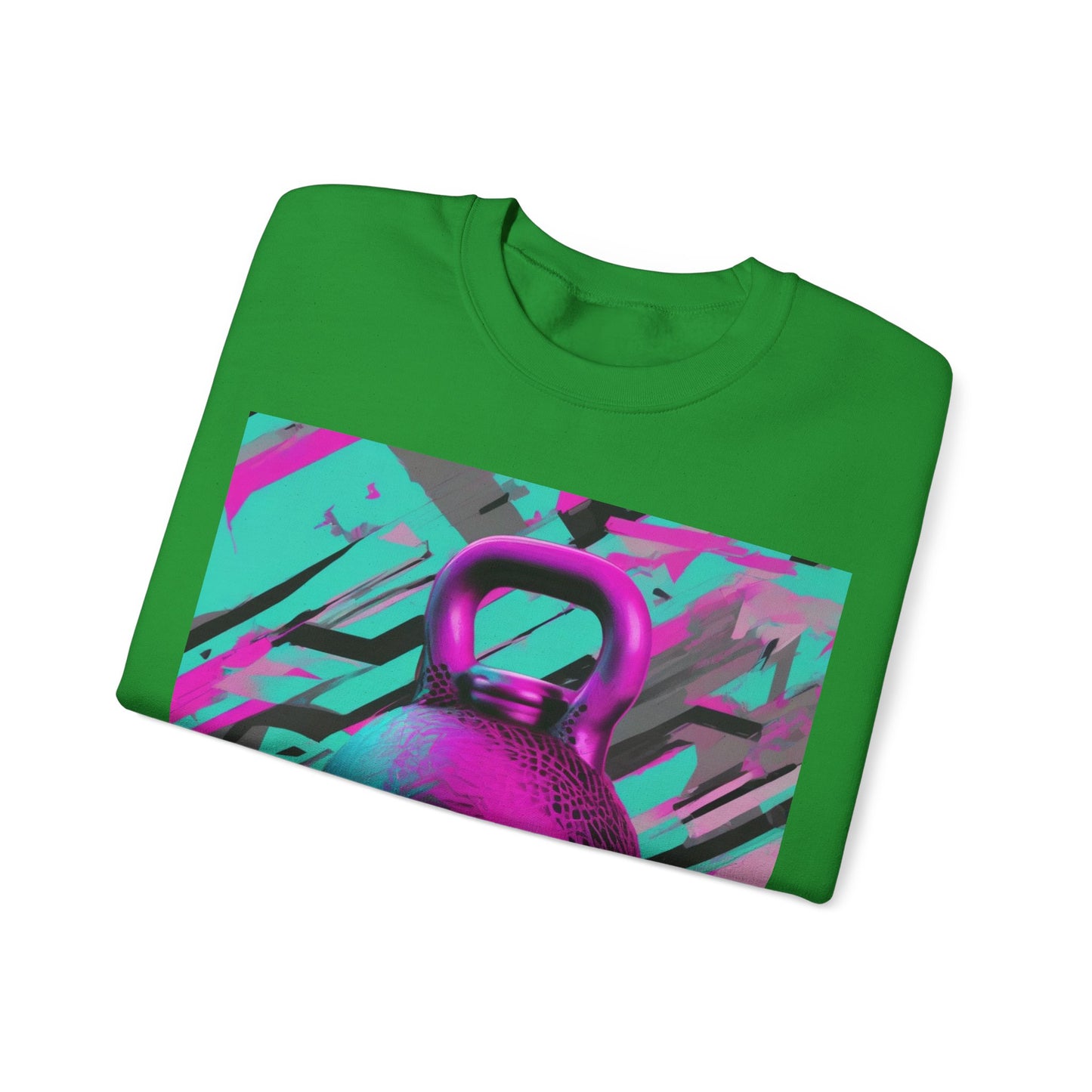 boostlete-mile-by-mile-scene-kettlebell-3d-monoline-1364 — Unisex Heavy Blend Crewneck (G18000)