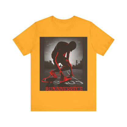 boostlete-mile-by-mile-scene-runner-grainy-bold-0168 — Unisex Jersey Short Sleeve (B+C 3001)