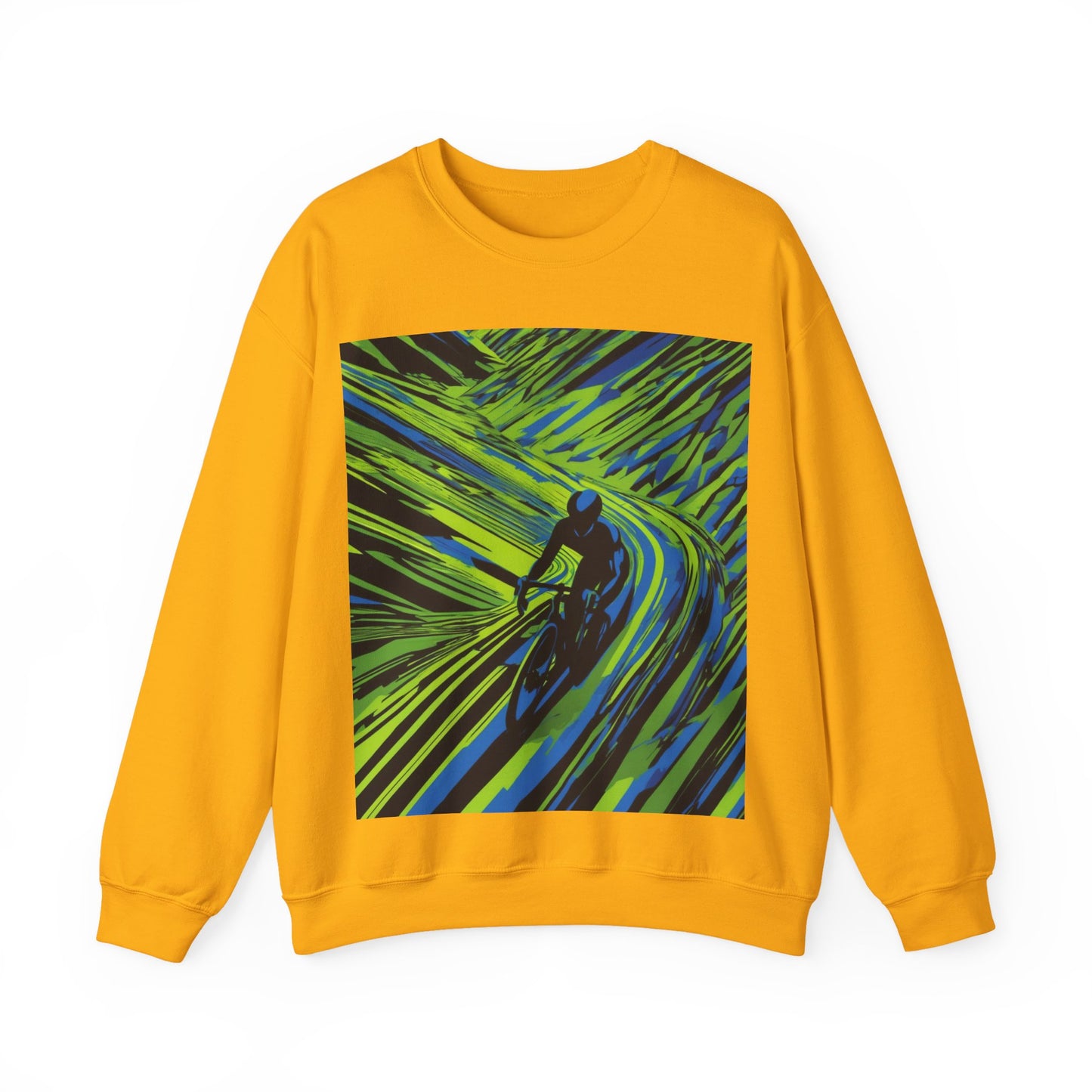 boostlete-am-crew-scene-cyclist-speed-isometric-0064 — Unisex Heavy Blend Crewneck Sweatshirt (Gildan)