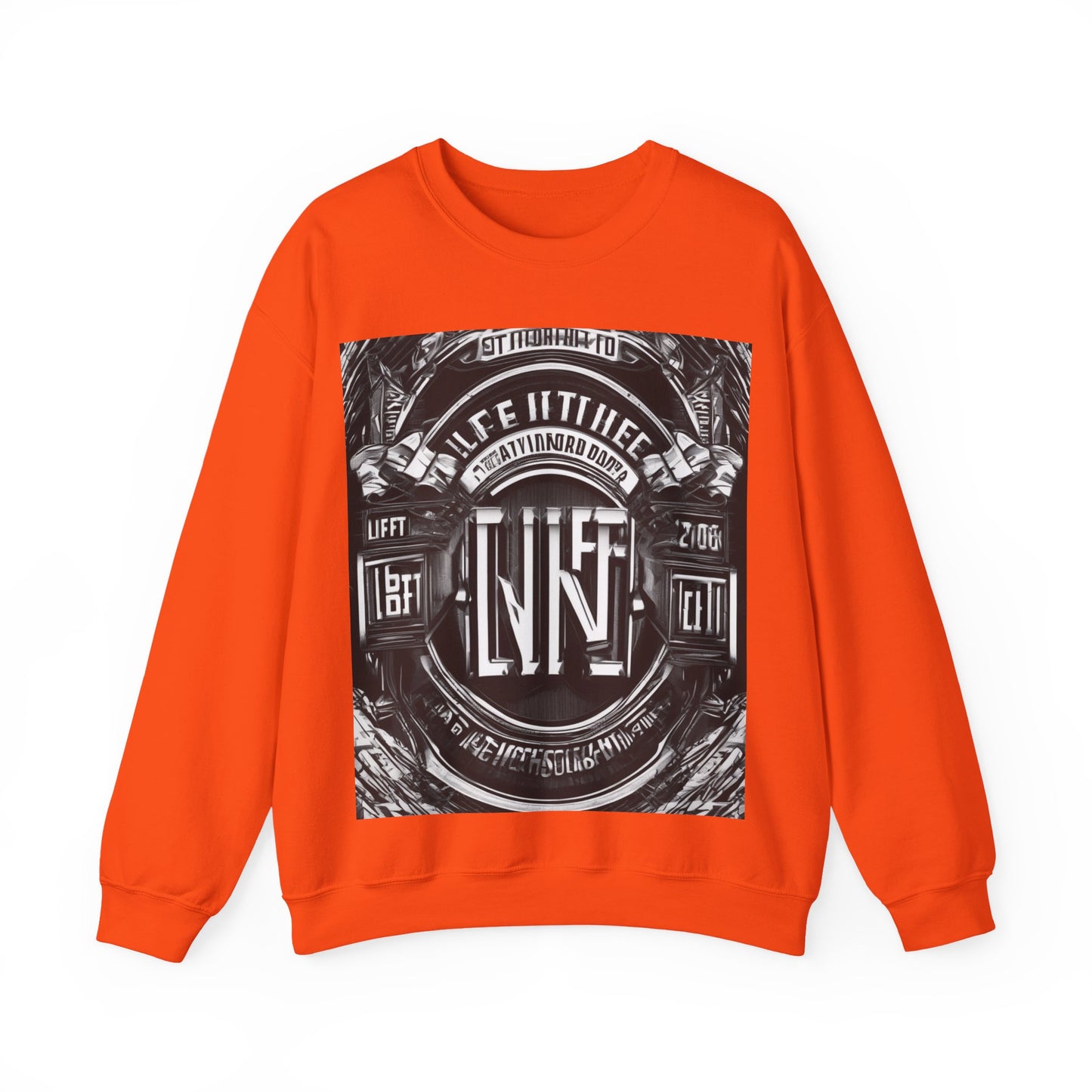 boostlete-am-crew-type-lift-the-standard-banner-engraved-0665 — Unisex Heavy Blend Crewneck (G18000)