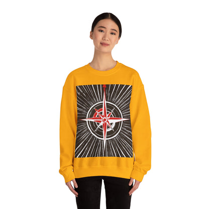 boostlete-boost-mode-icon-compass-chalk-vector-1382 — Unisex Heavy Blend Crewneck (G18000)