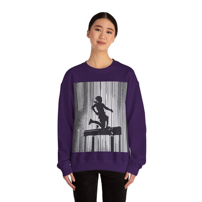 boostlete-am-crew-scene-hurdler-halftone-badge-0956 — Unisex Heavy Blend Crewneck (G18000)