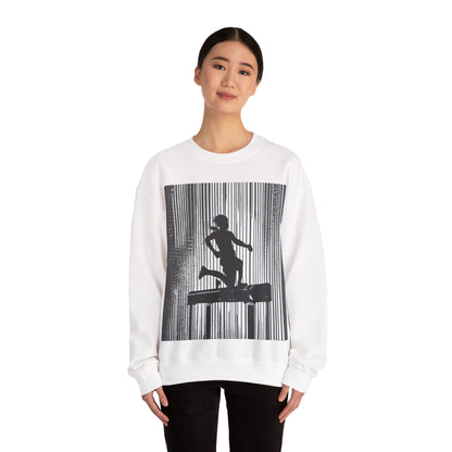 boostlete-am-crew-scene-hurdler-halftone-badge-0956 — Unisex Heavy Blend Crewneck (G18000)