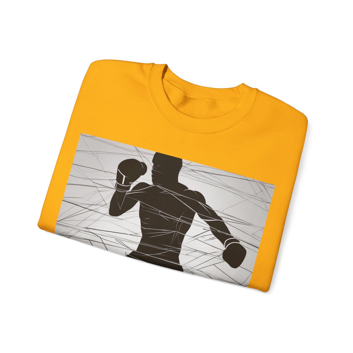 boostlete-mile-by-mile-scene-boxer-motion-geometric-0028 — Unisex Heavy Blend Crewneck Sweatshirt (Gildan)