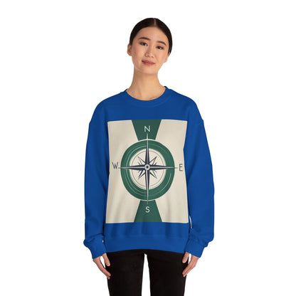 boostlete-iron-intent-icon-compass-soft-blueprint-0614 — Unisex Heavy Blend Crewneck (G18000)
