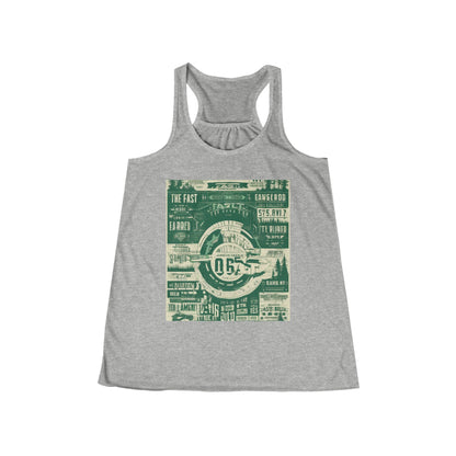 boostlete-mile-by-mile-type-fast-is-earned-big-blueprint-0041 — Women's Flowy Racerback Tank (B+C 8800)