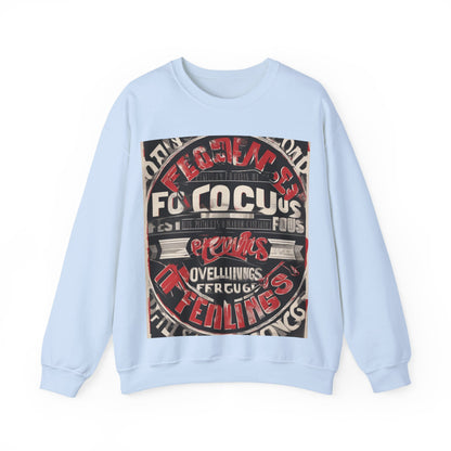 boostlete-mile-by-mile-type-focus-over-feelings-split-retro-0841 — Unisex Heavy Blend Crewneck (G18000)