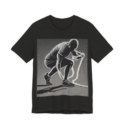 boostlete-recovery-progress-scene-runner-halftone-engraved-0068 — Unisex Jersey Short Sleeve (B+C 3001)